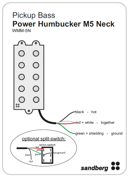 Sandberg Power Humbucker Pickup M5 Neck